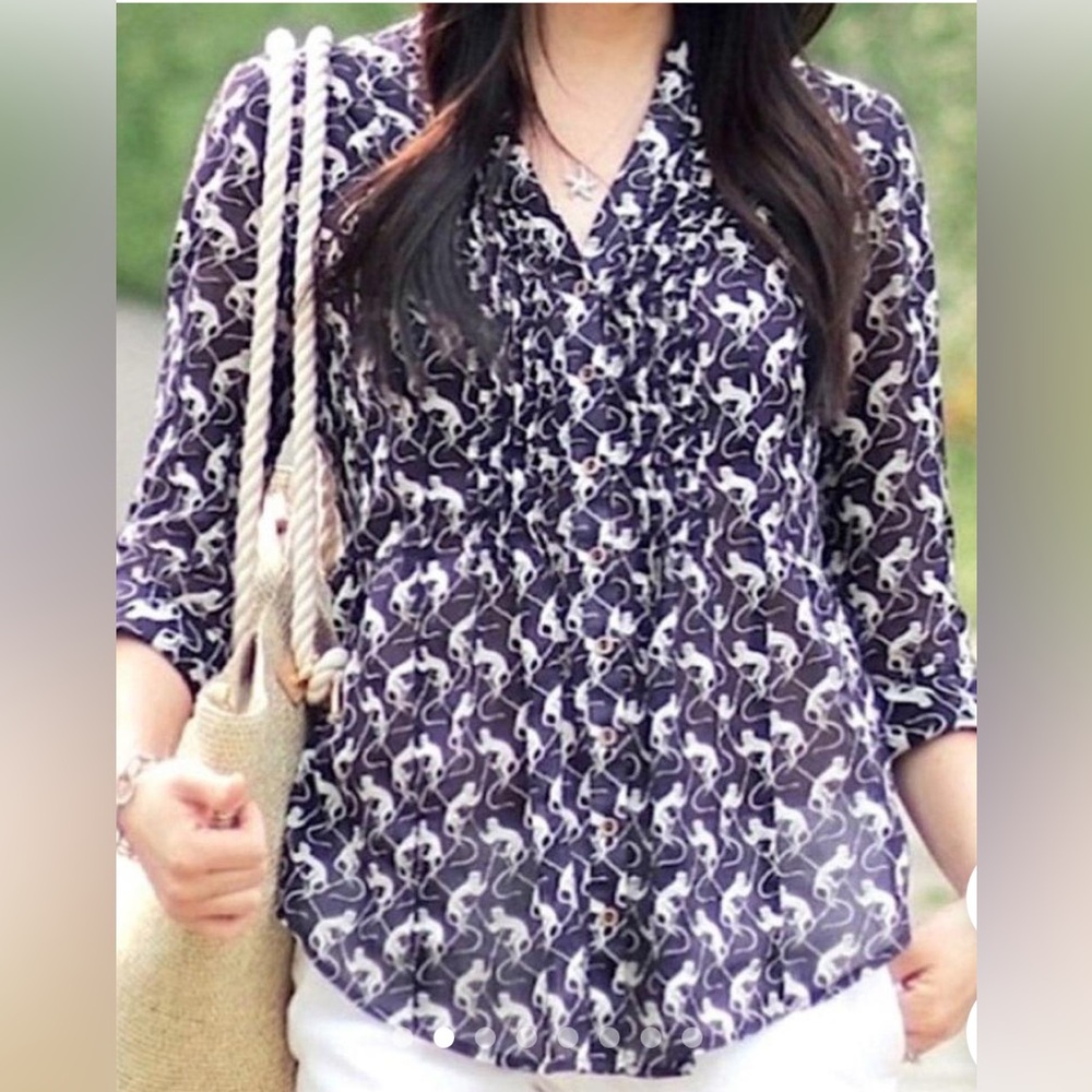 NWOT Maeve •Anthropologie Monkey Top Size 4 Sheer